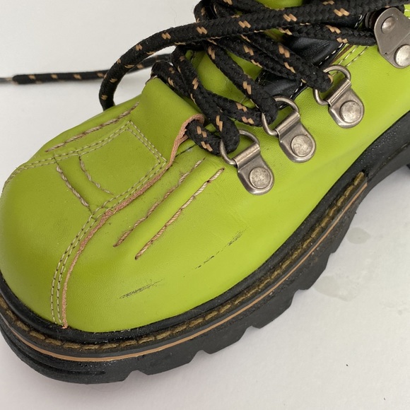Lime green nevada hiking boots. Style Maggie leather upper Preowned wear - Picture 6 of 8
